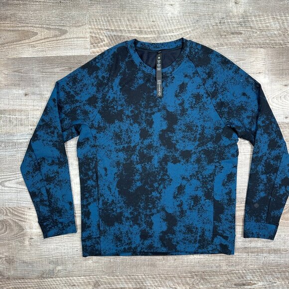 New Lululemon Sweatshirt Men Small Blue Black Camo Pullover Crewneck CIty Sweat - Picture 3 of 9